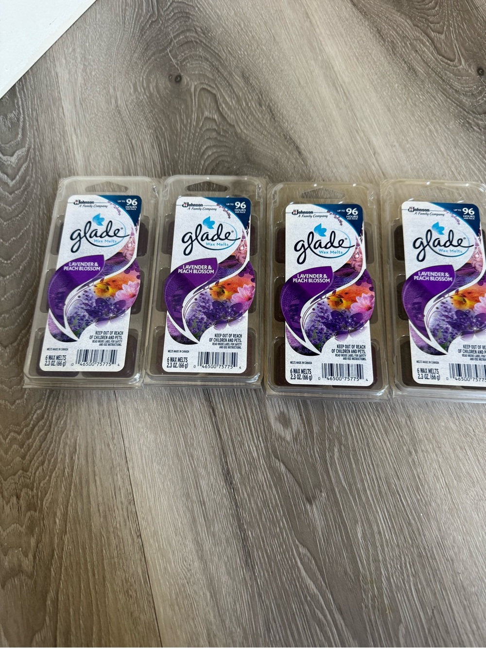 4 sets of Glade Lavender & Peach Blossom Wax Melts